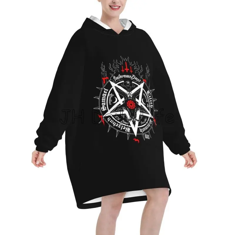 Black Satan Skull Dead Head My - Sherpa Hoodie Fleece avaliação e preço