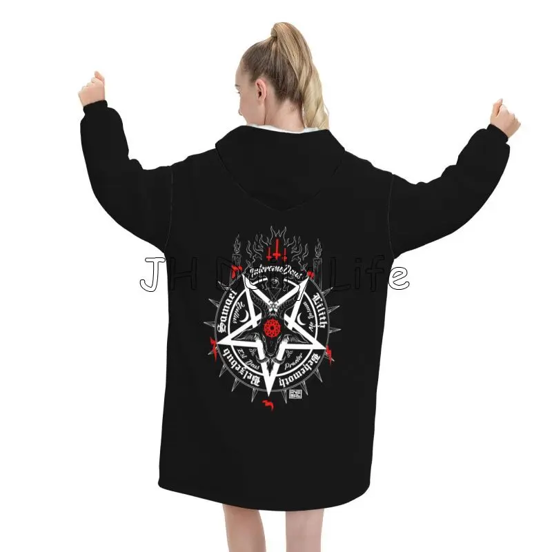 Black Satan Skull Dead Head My - Sherpa Hoodie Fleece avaliação e preço