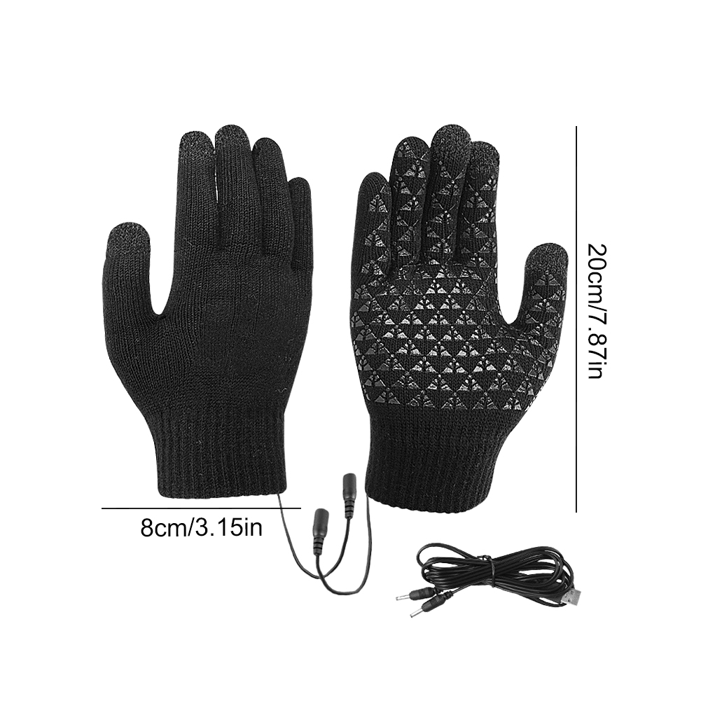 USB Heated Knitted Gloves Full - Touch Screen Gloves avaliação e preço