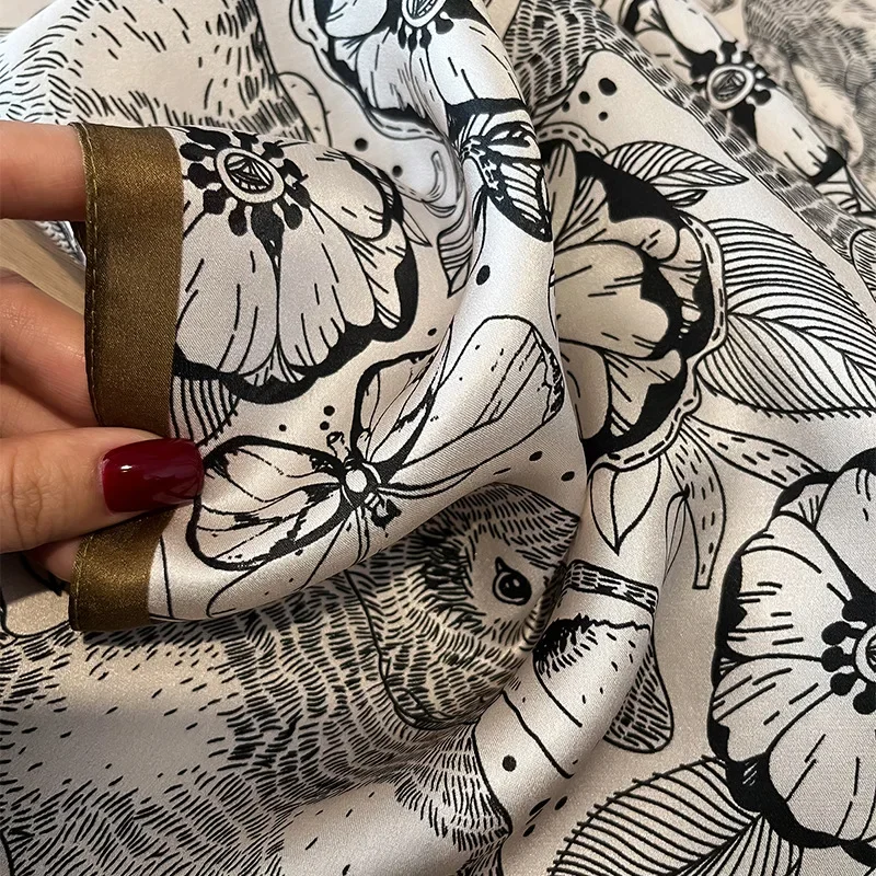 100% Silk Square For Women Cla - Shawl Wrap Winter avaliação e preço