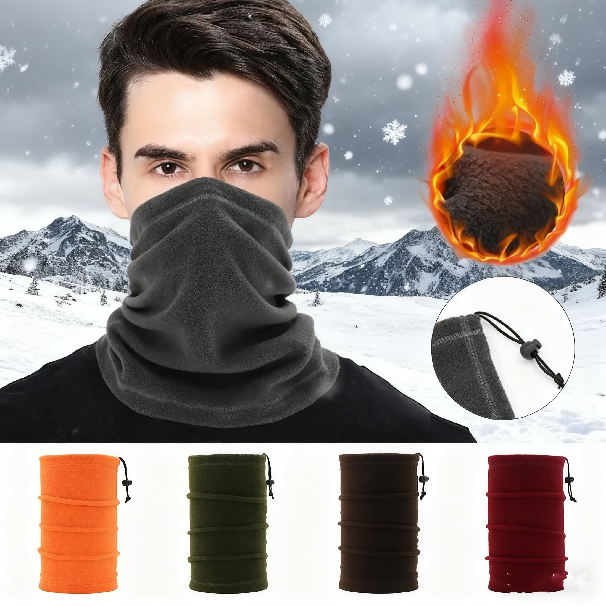 Winter Face Cover Neck Gaiter  - Neck Gaiter Fleece avaliação e preço
