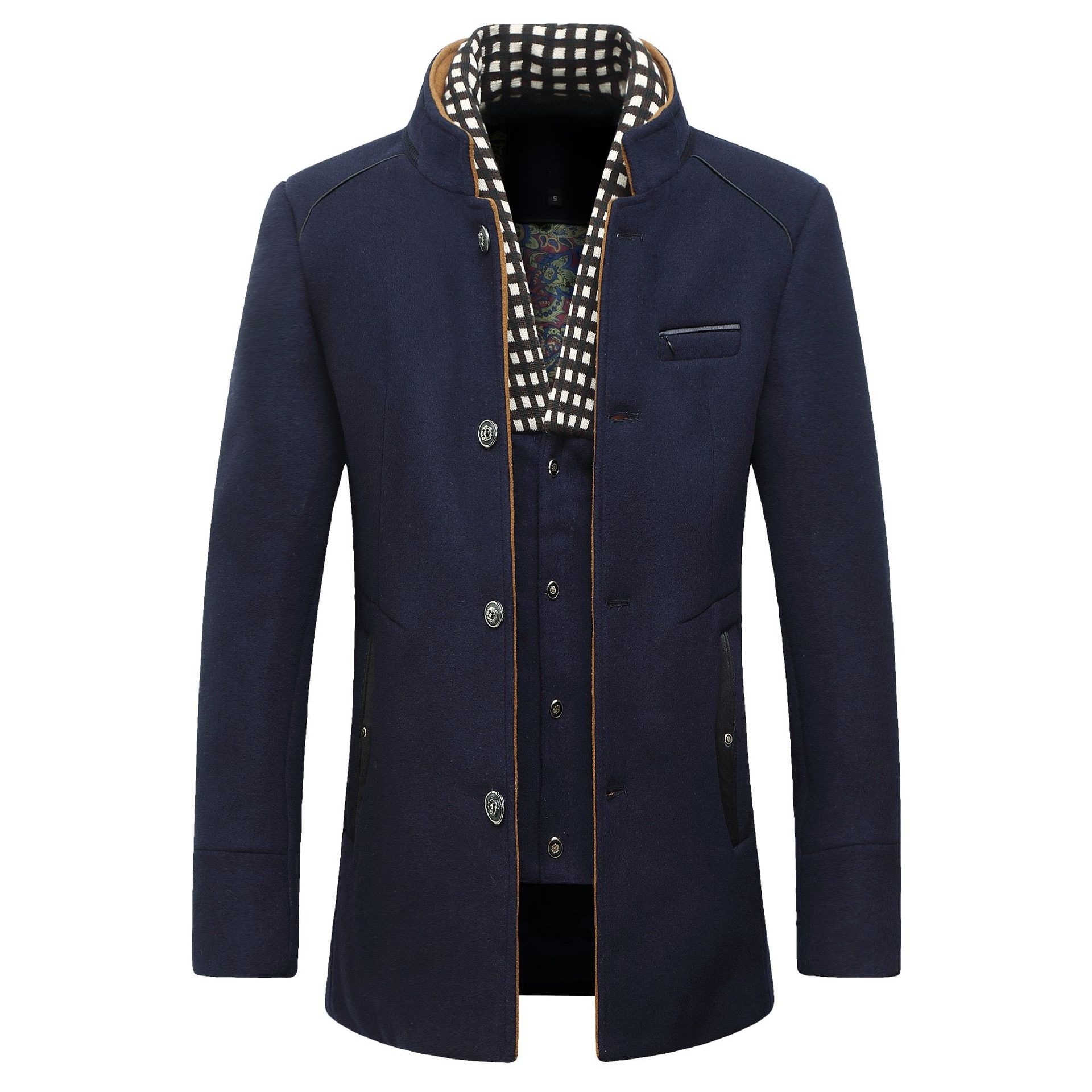 Fashion Men's Wool jacket Clas - Wool Coat Peacoat avaliação e preço