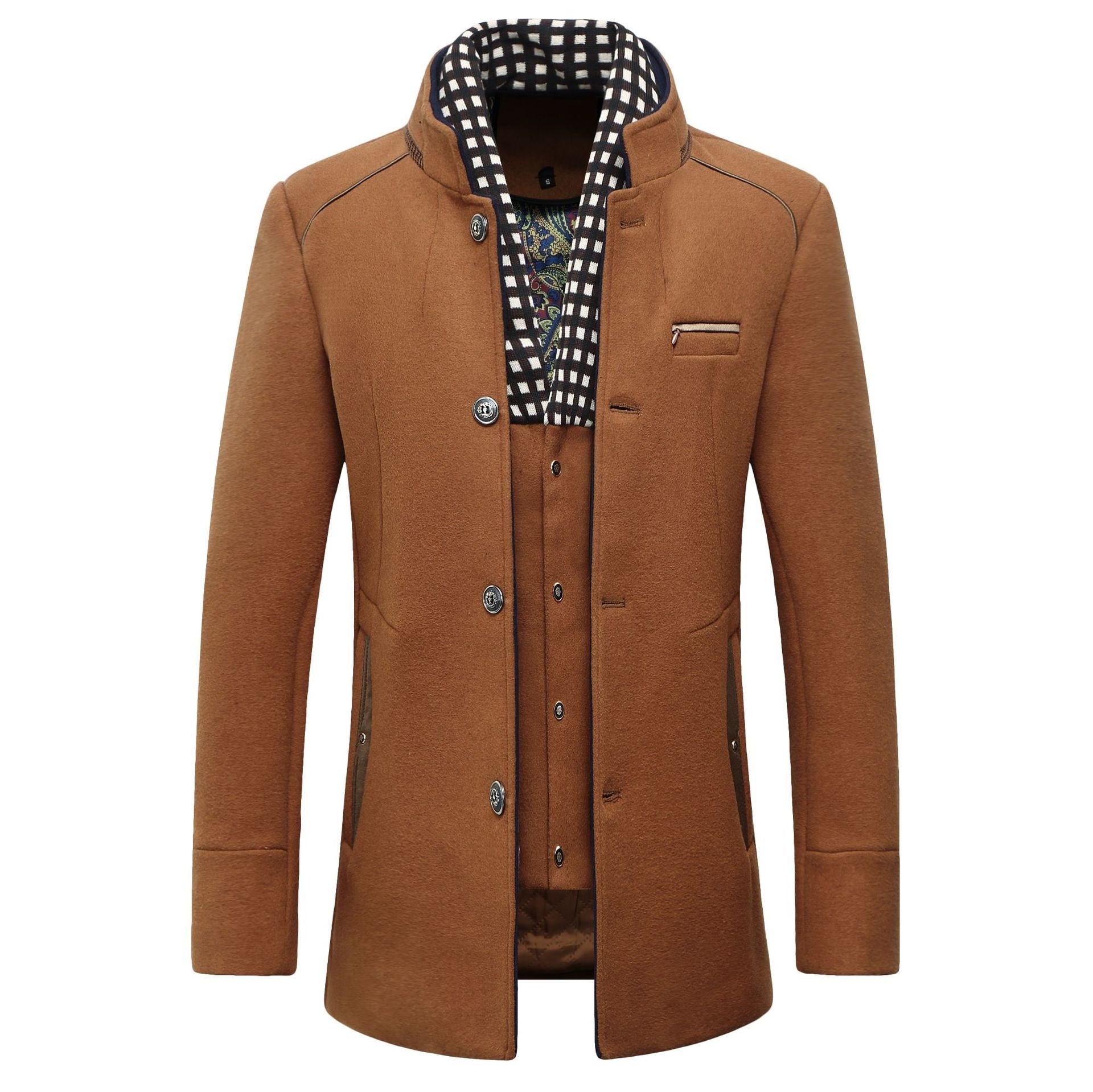 Fashion Men's Wool jacket Clas - Wool Coat Peacoat avaliação e preço