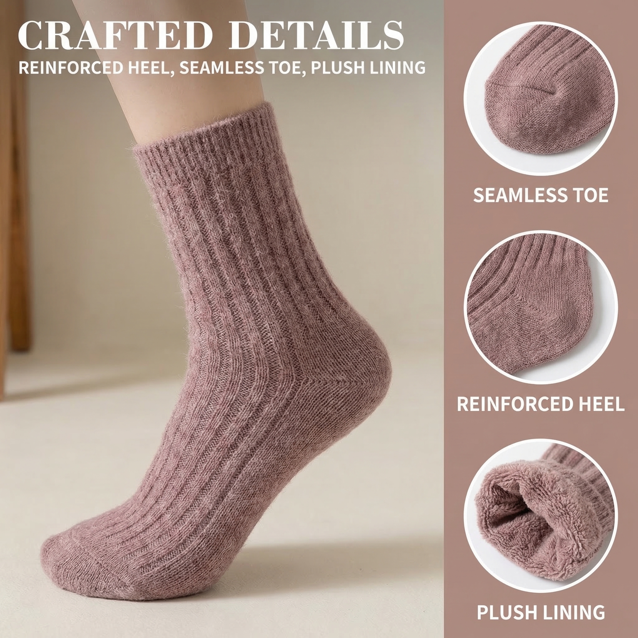 Wool Socks Women's Female Wint - Thermal Sock Wool avaliação e preço