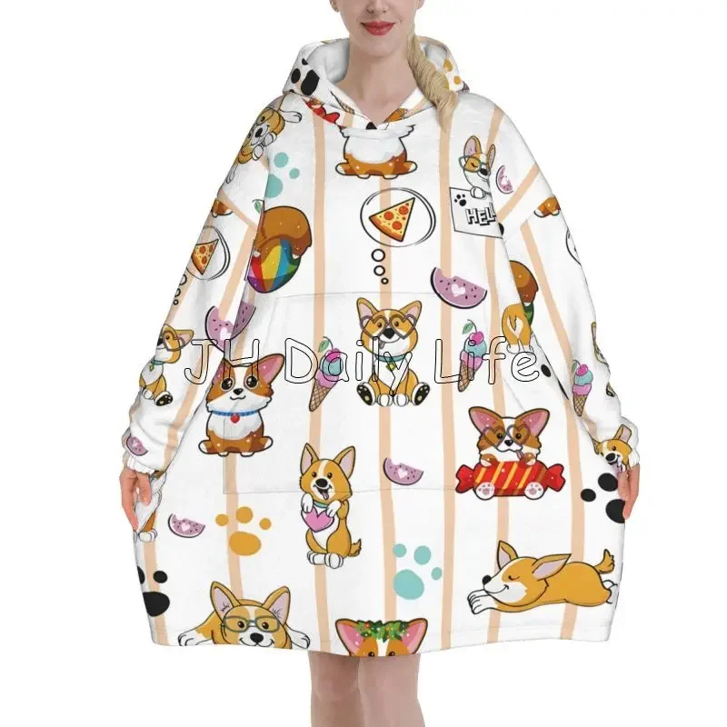 Cute Corgi Dog Wearable Hoodie - Sherpa Hoodie Fleece avaliação e preço