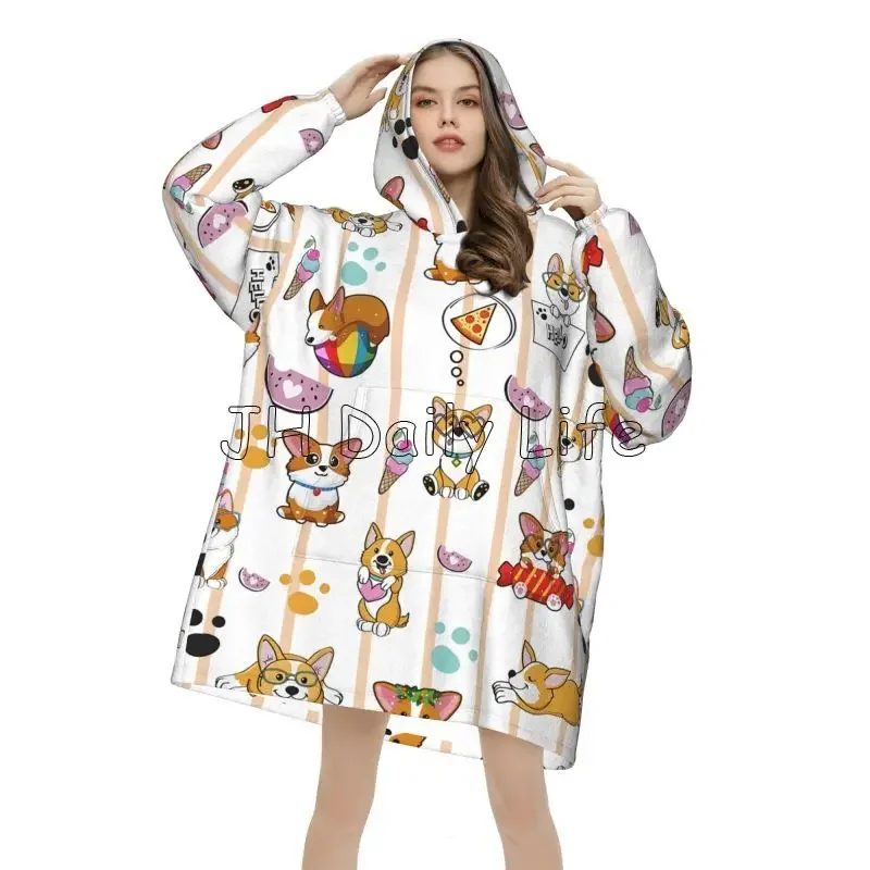 Cute Corgi Dog Wearable Hoodie - Sherpa Hoodie Fleece avaliação e preço