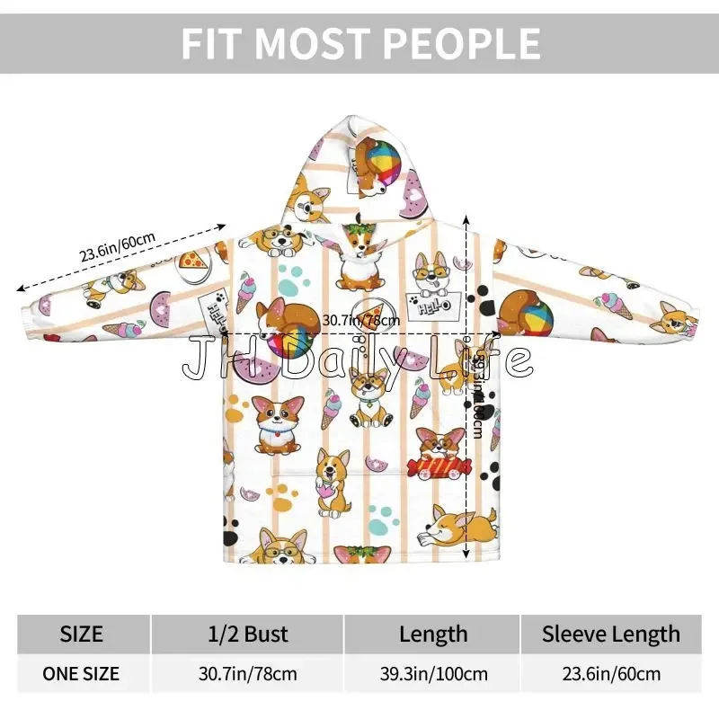 Cute Corgi Dog Wearable Hoodie - Sherpa Hoodie Fleece avaliação e preço