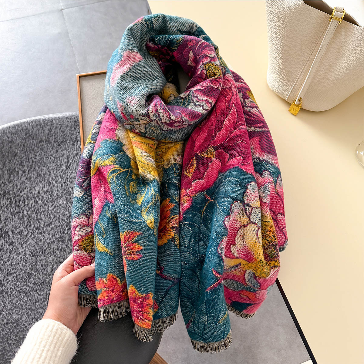 Warm Cashmere Scarf Women Shaw - Cashmere Pashmina Wrap avaliação e preço