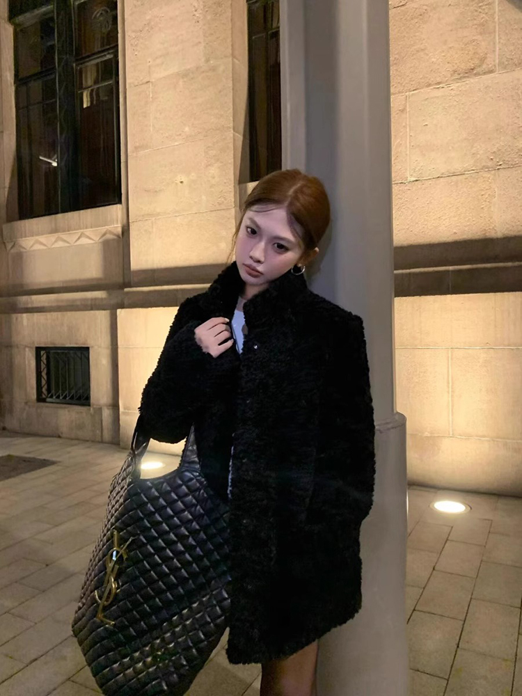 Lamb Wool Jacket Coat Woman Wa - Wool Coat Peacoat avaliação e preço