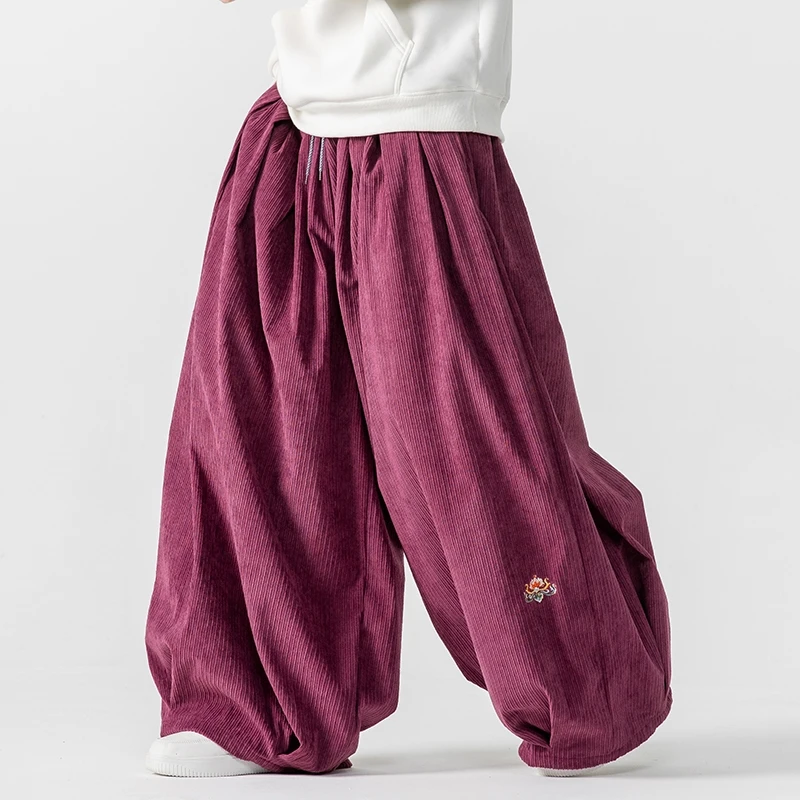 Men Corduroy Wide Leg Pants Me - Corduroy Pant Warm avaliação e preço