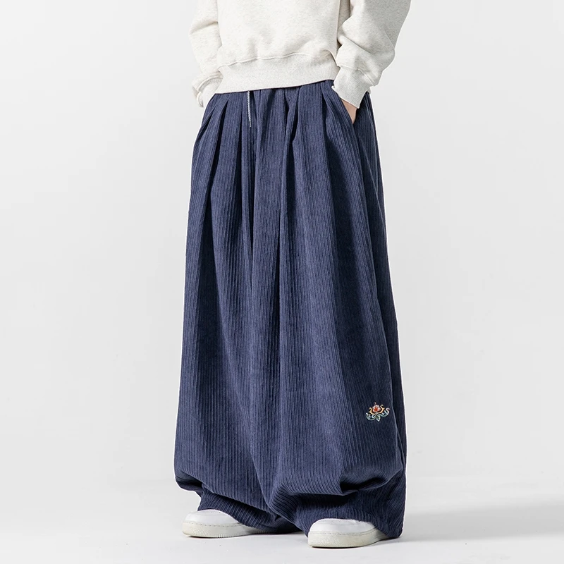 Men Corduroy Wide Leg Pants Me - Corduroy Pant Warm avaliação e preço