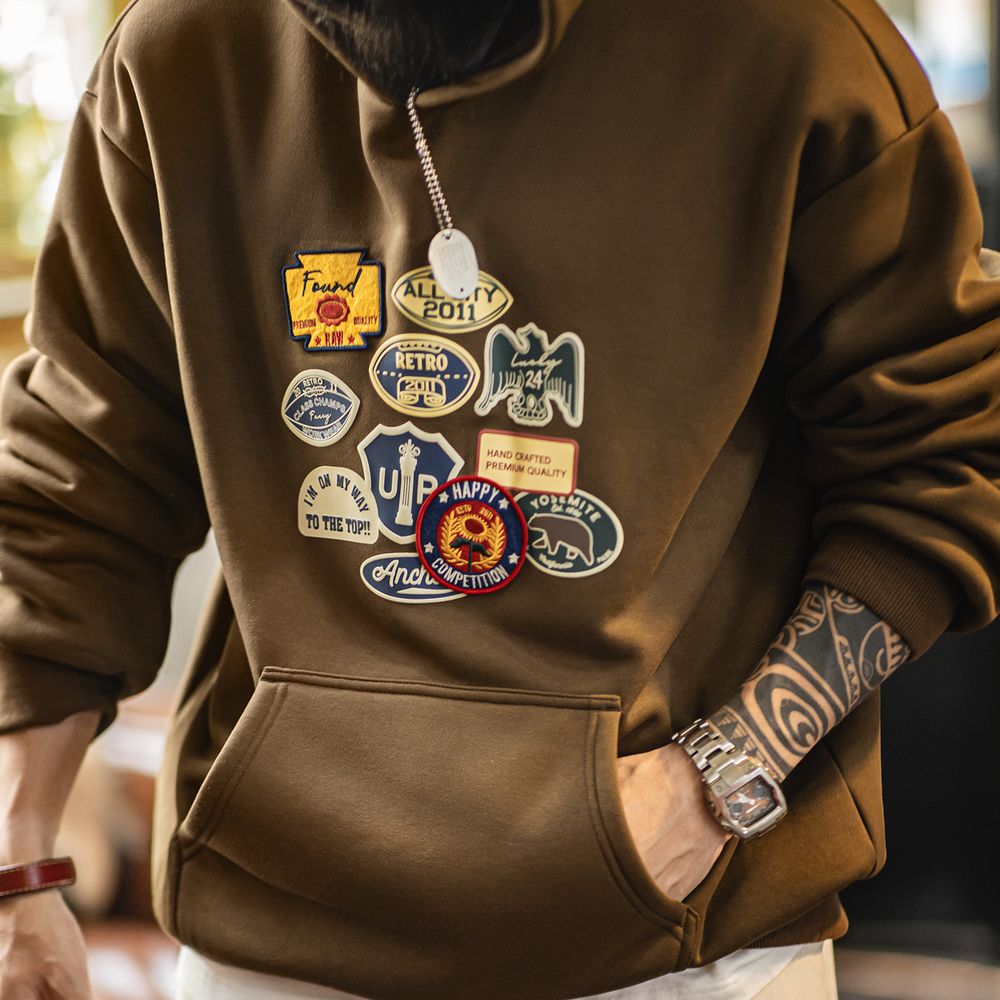 Maden Vintage Men's Embroidere - Sherpa Hoodie Fleece avaliação e preço