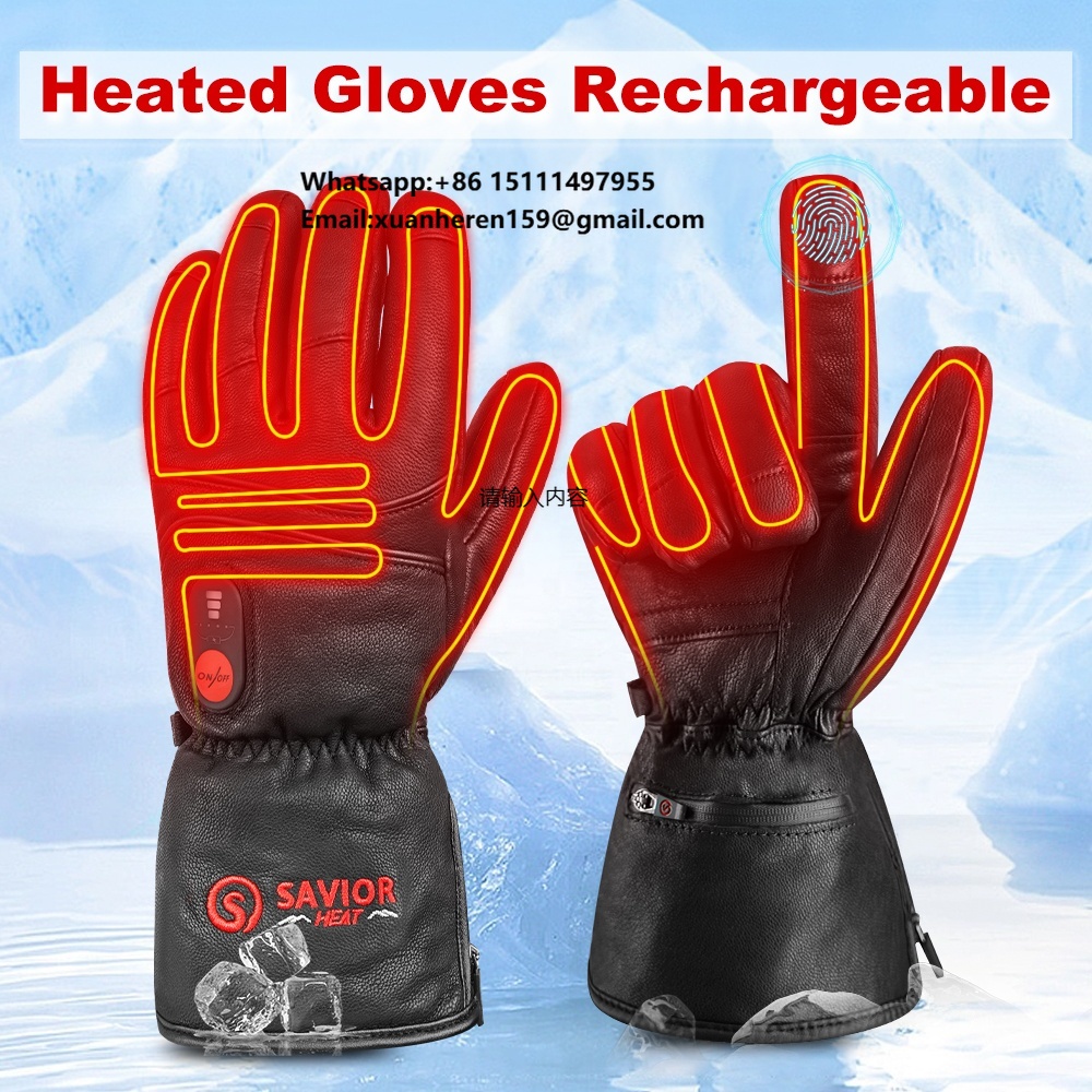 Heated Leather Gloves Men Wome - Touch Screen Gloves avaliação e preço
