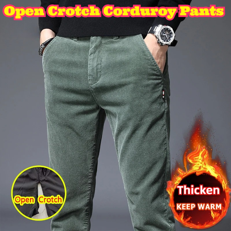 Open Crotch Men Fall Winter Fl - Corduroy Pant Warm avaliação e preço