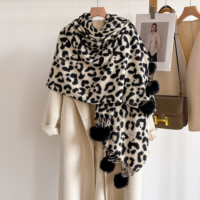 New Luxury Winter Leopard Two- - Shawl Wrap Winter avaliação e preço