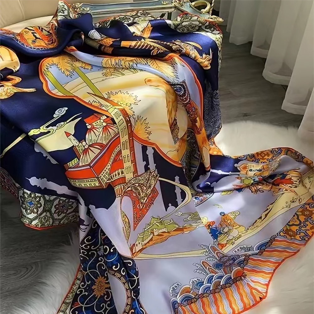 BYSIFA|Blue Luxury Femmes 100% - Shawl Wrap Winter avaliação e preço