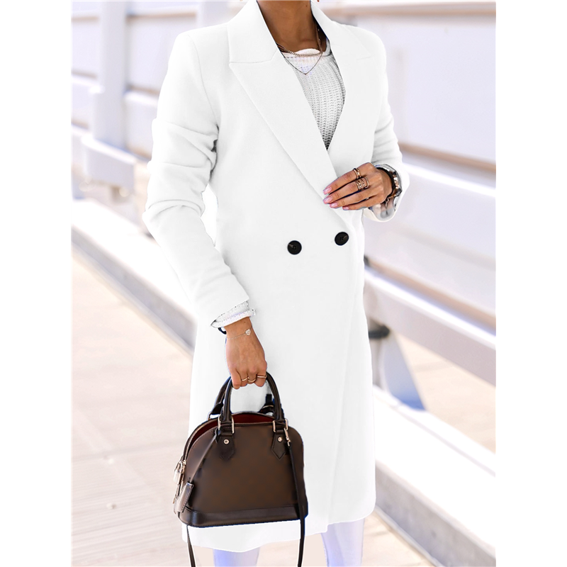 CYCLI-Women Long Wool Coats Fo - Wool Coat Peacoat avaliação e preço