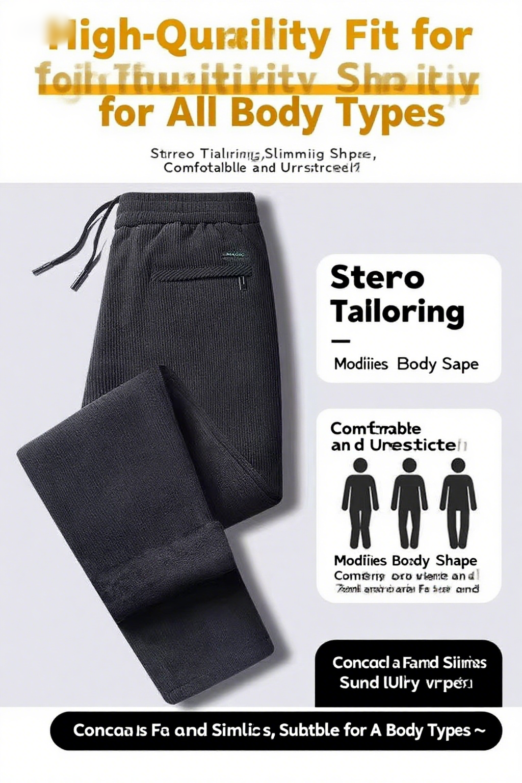 Black gray men's corduroy and  - Corduroy Pant Warm avaliação e preço