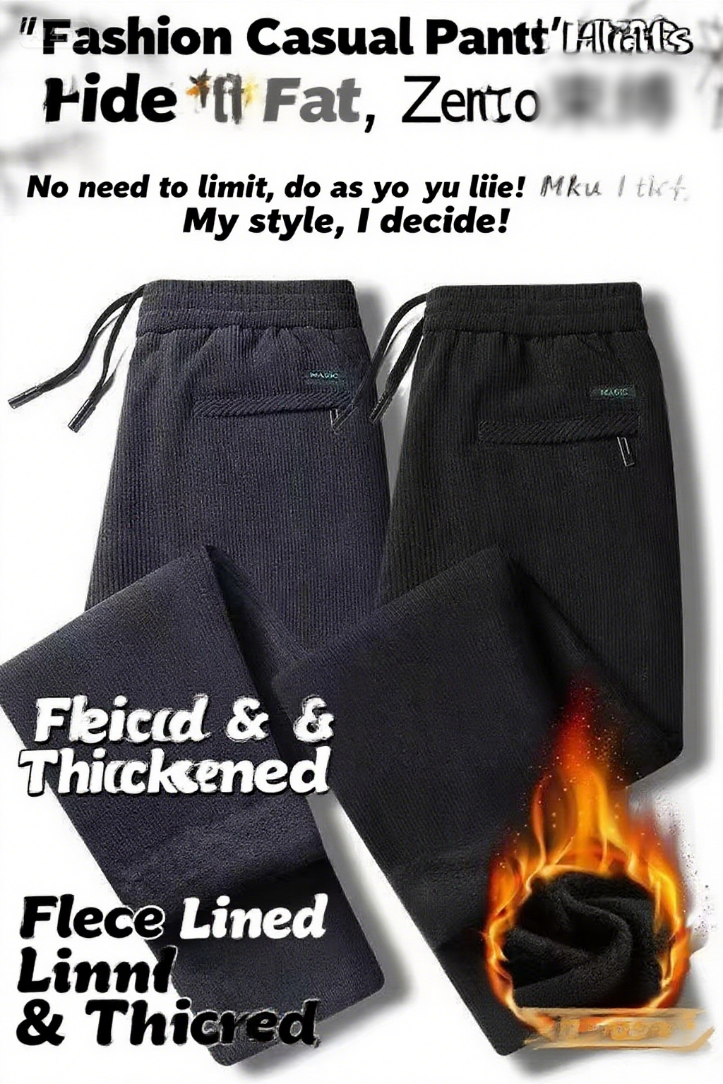 Black gray men's corduroy and  - Corduroy Pant Warm avaliação e preço