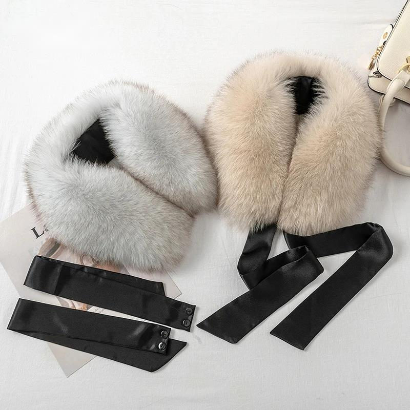 Fox Fur Collar Ladies Winter F - Shawl Wrap Winter avaliação e preço