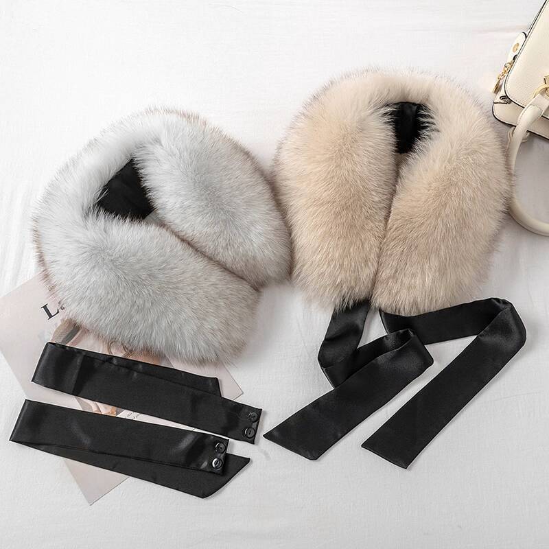 Fox Fur Collar Ladies Winter F - Shawl Wrap Winter avaliação e preço