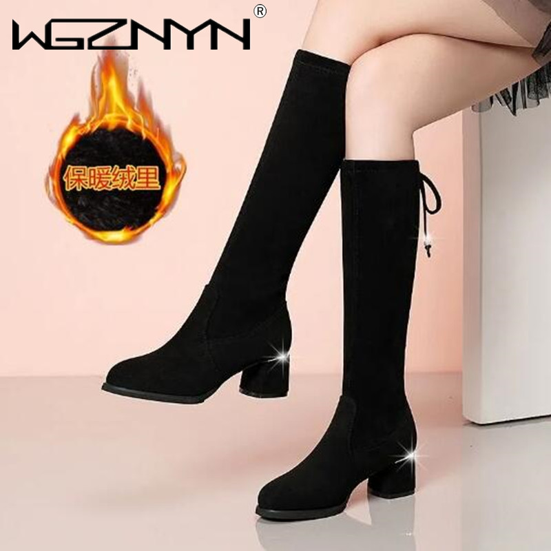 Women Autumn Winter Black Knee - Waterproof Winter Boot avaliação e preço