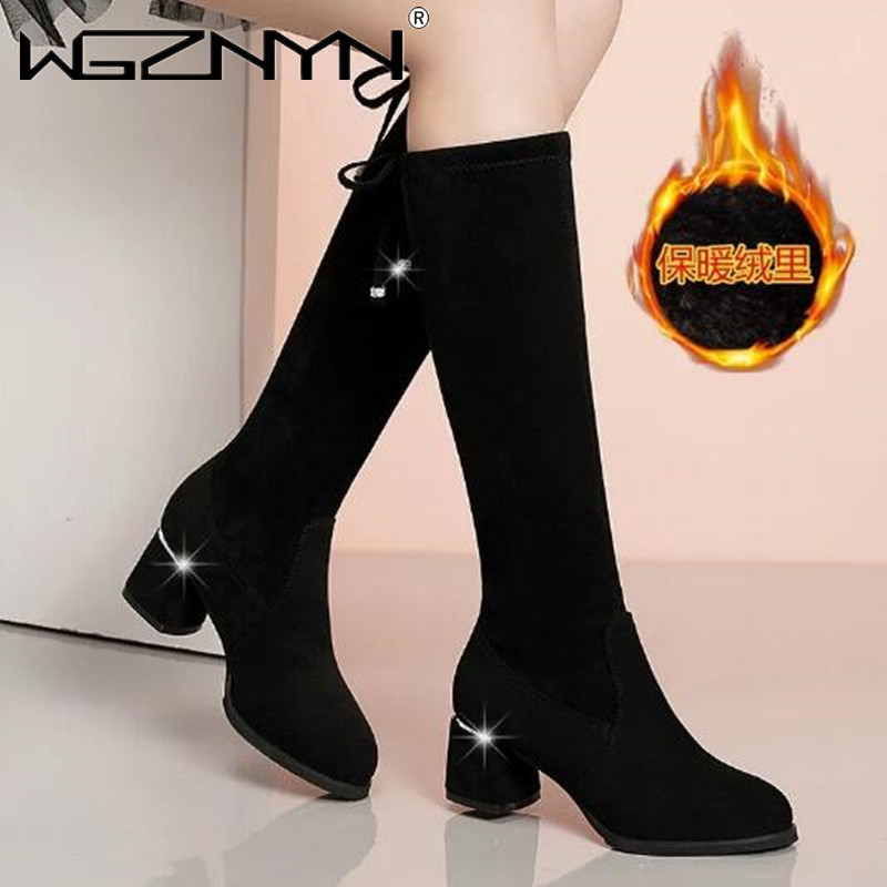 Women Autumn Winter Black Knee - Waterproof Winter Boot avaliação e preço