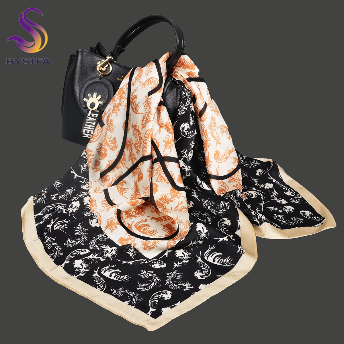 BYSIFA Letters Silk Scarf Shaw - Shawl Wrap Winter avaliação e preço