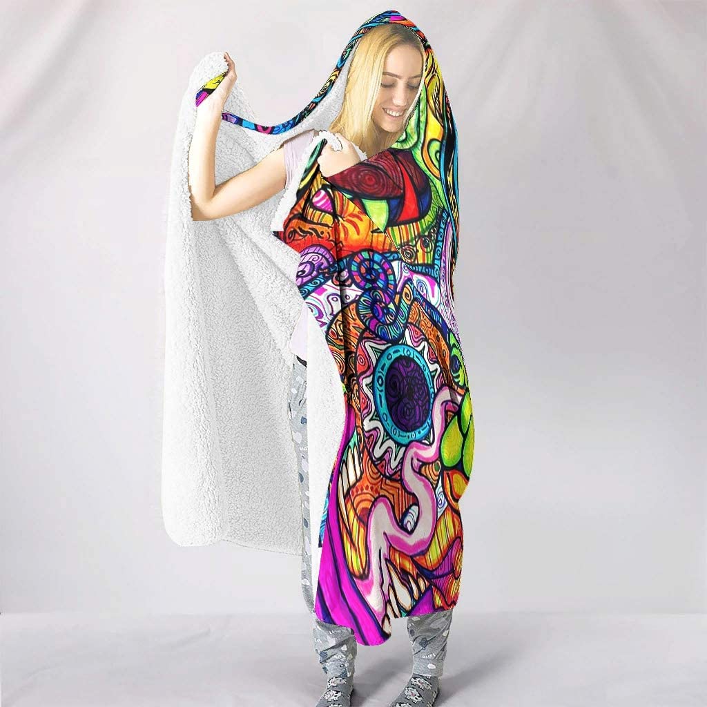 Abstract Bright Trippy Rainbow - Sherpa Hoodie Fleece avaliação e preço