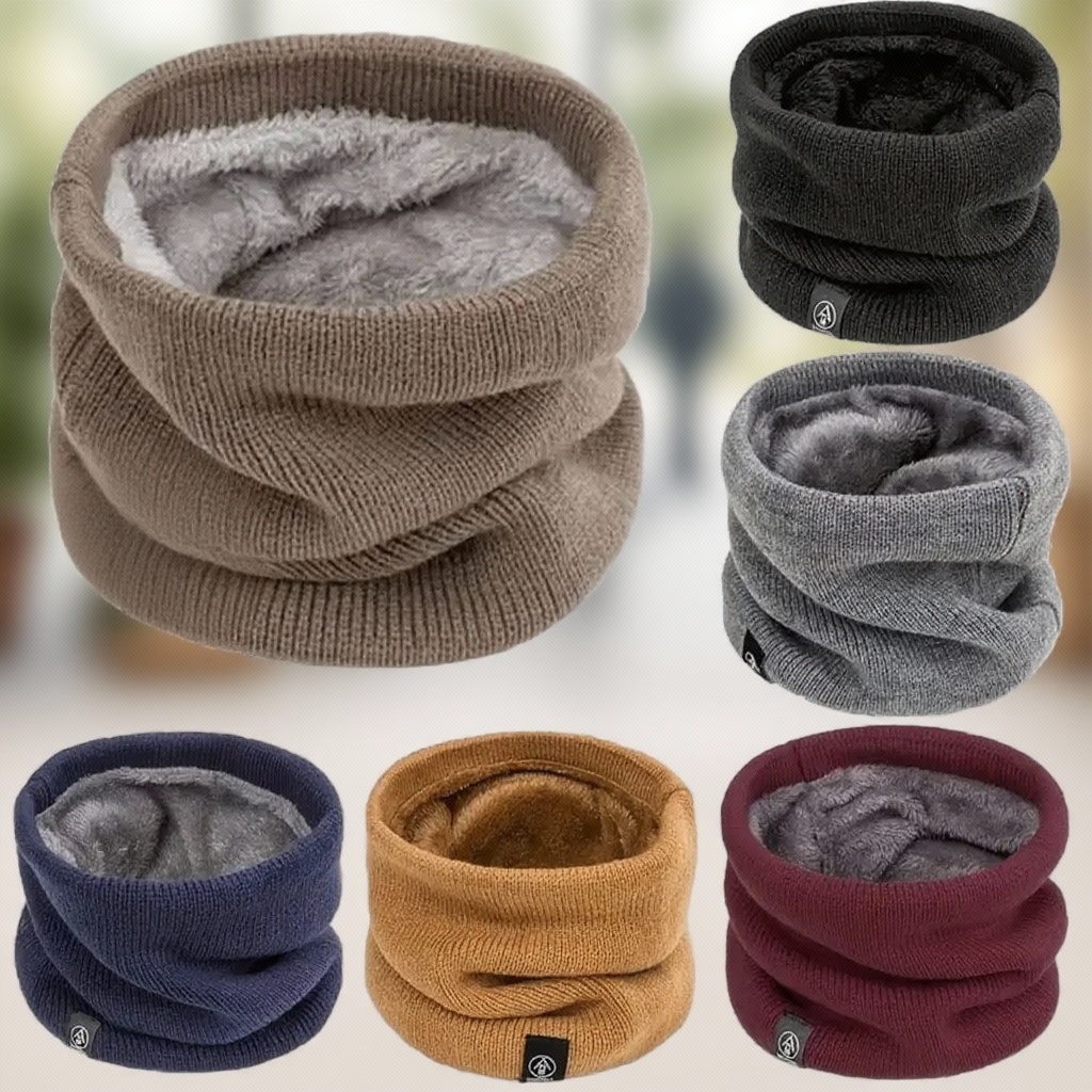 Warm Knitted Scarf Thickened P - Neck Gaiter Fleece avaliação e preço