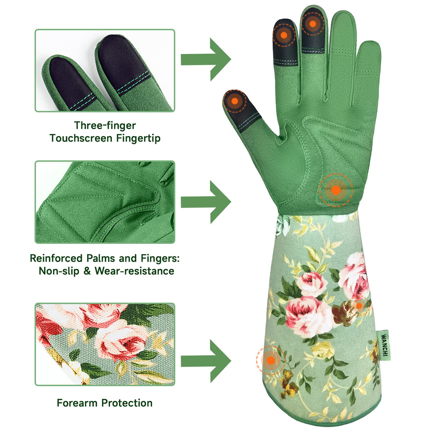 Women's Long Gardening Gloves, - Touch Screen Gloves avaliação e preço