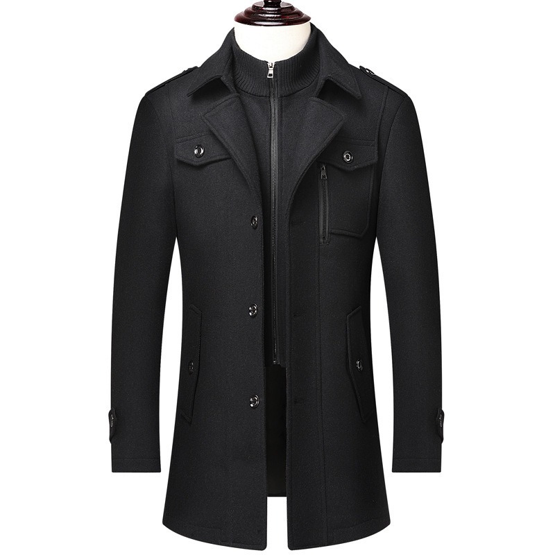 Men's Winter Wool Blend Coat D - Wool Coat Peacoat avaliação e preço