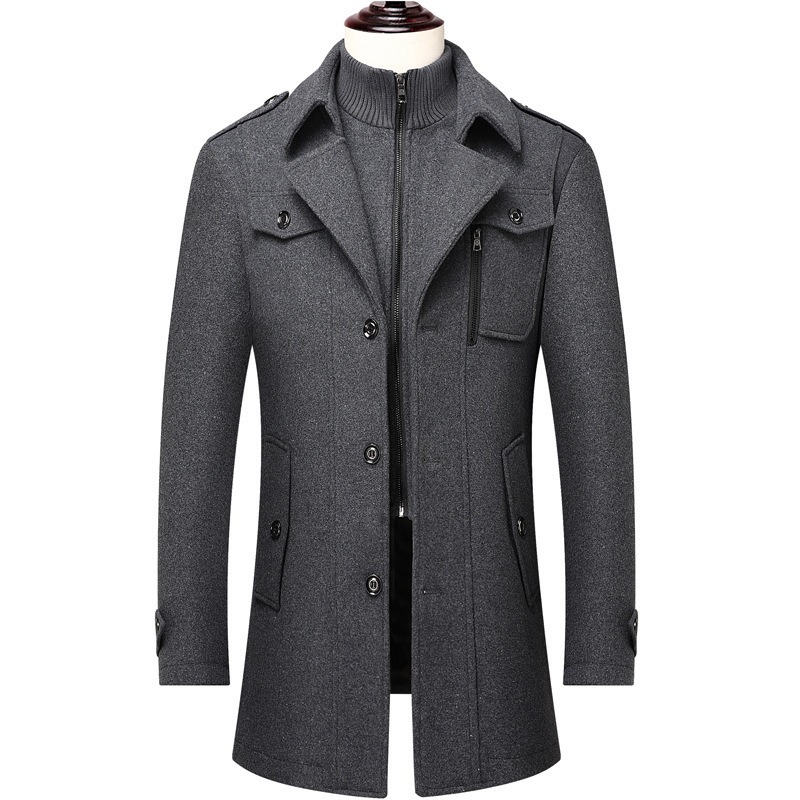 Men's Winter Wool Blend Coat D - Wool Coat Peacoat avaliação e preço
