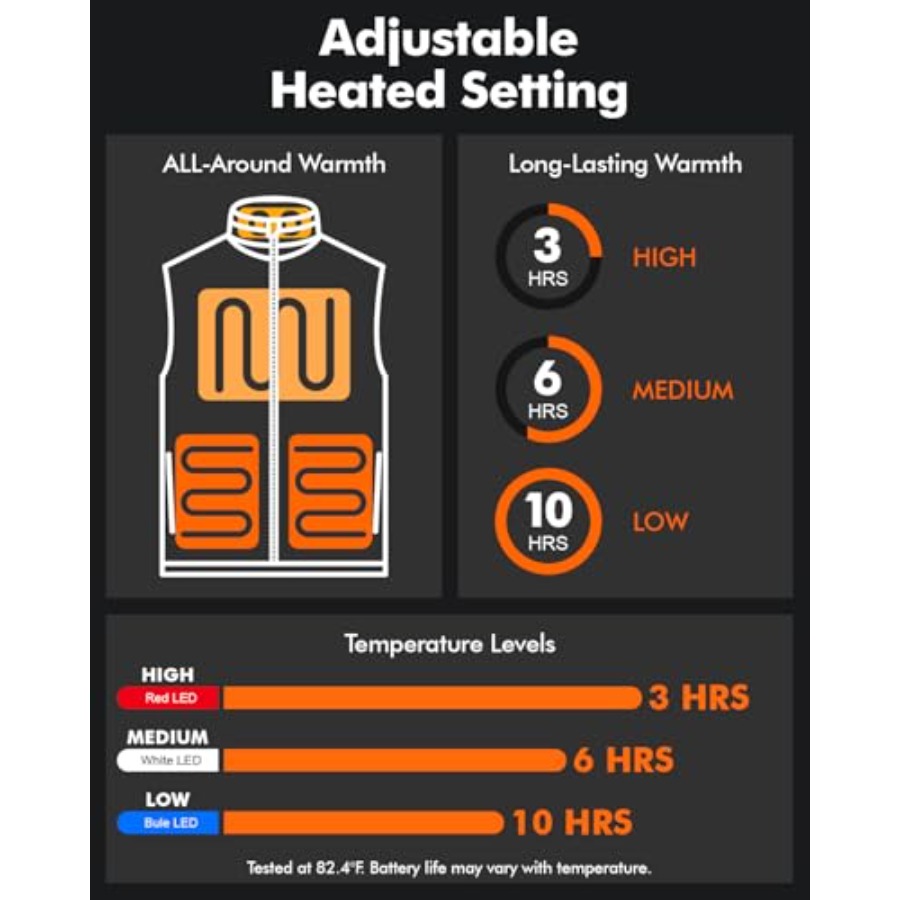 Men's Lightweight Heated Vest  - Heated Vest Battery avaliação e preço
