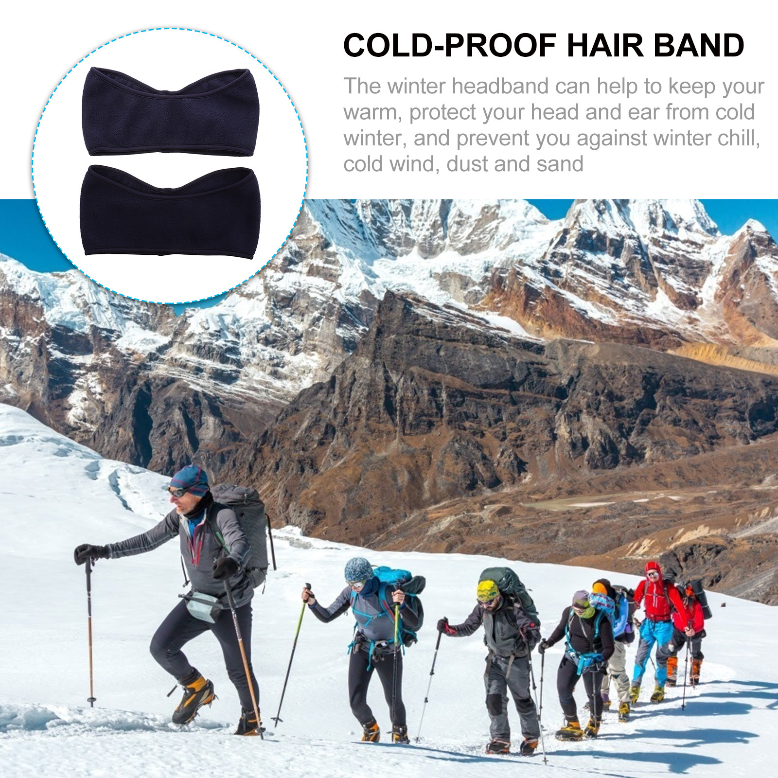 2Pcs Windproof Warm Headband P - Fleece Ear Warmer Band avaliação e preço