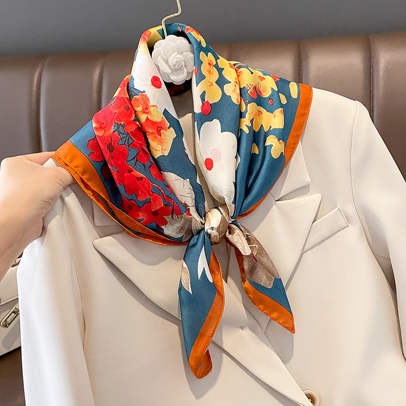 70x70cm Silk Scarf Square For  - Shawl Wrap Winter avaliação e preço
