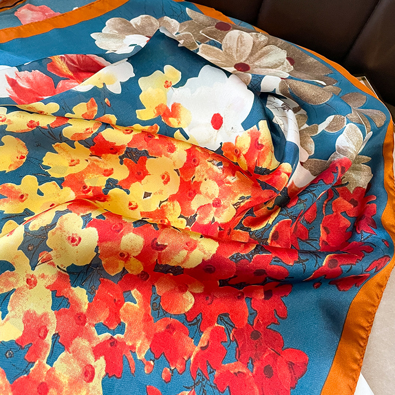 70x70cm Silk Scarf Square For  - Shawl Wrap Winter avaliação e preço