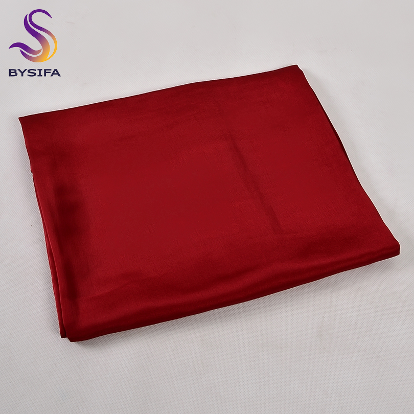 [BYSIFA] Solid Color Silk Scar - Shawl Wrap Winter avaliação e preço