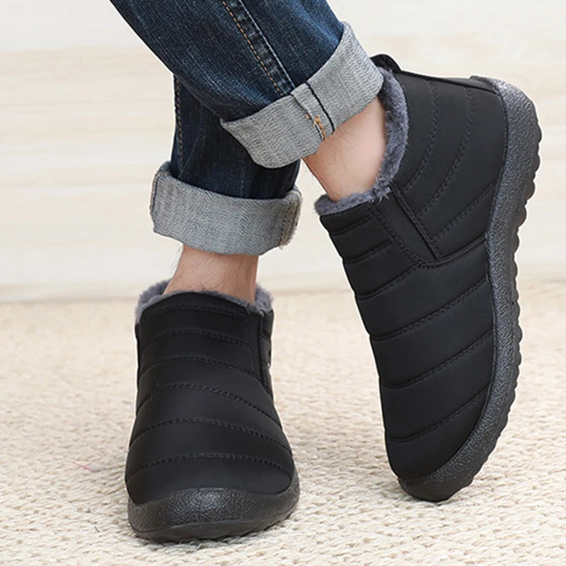 Fashion Men's Snow Boots Ankle - Waterproof Winter Boot avaliação e preço