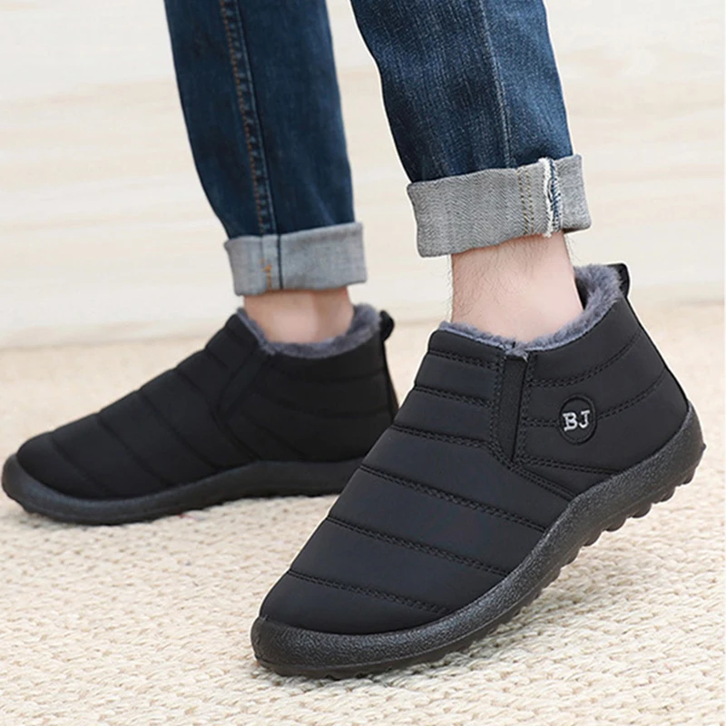 Fashion Men's Snow Boots Ankle - Waterproof Winter Boot avaliação e preço