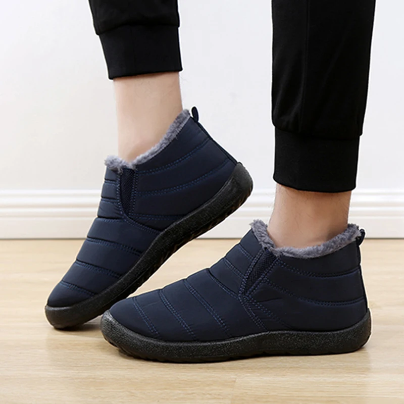 Fashion Men's Snow Boots Ankle - Waterproof Winter Boot avaliação e preço