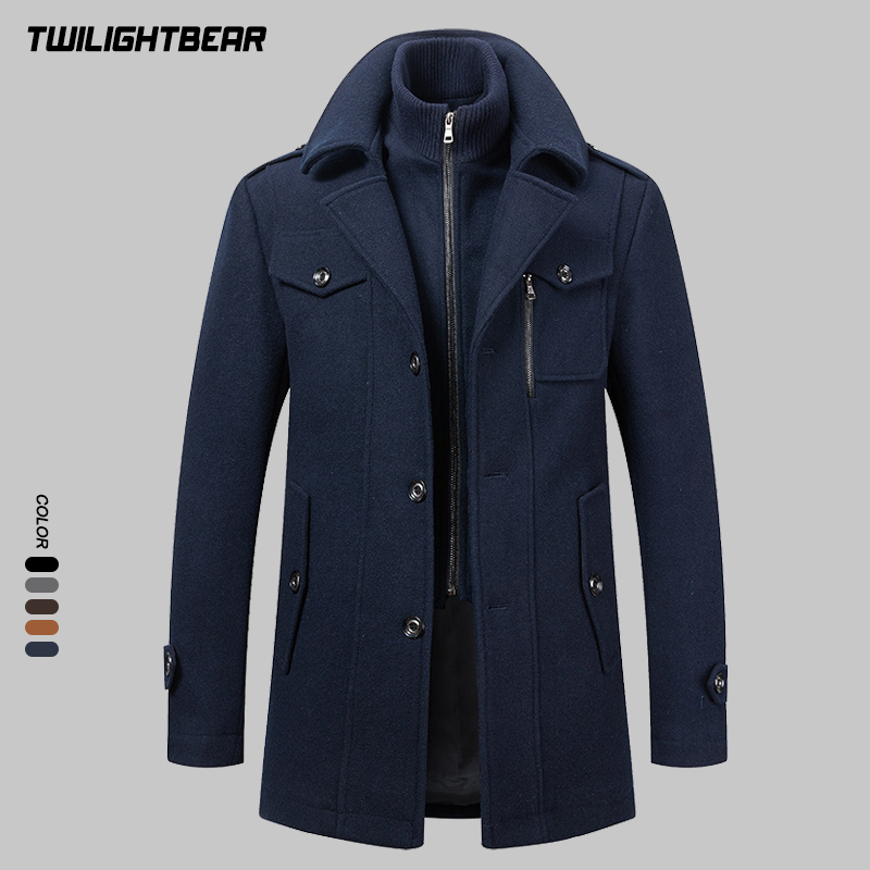 Winter Men's Wool Coat Oversiz - Wool Coat Peacoat avaliação e preço