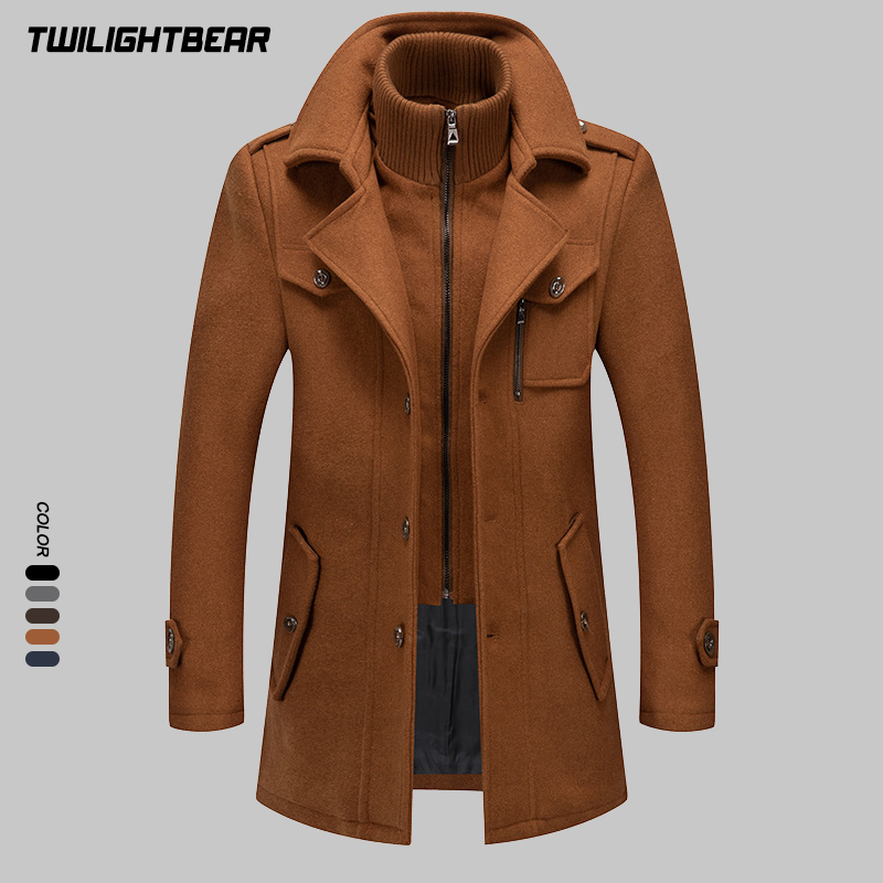 Winter Men's Wool Coat Oversiz - Wool Coat Peacoat avaliação e preço