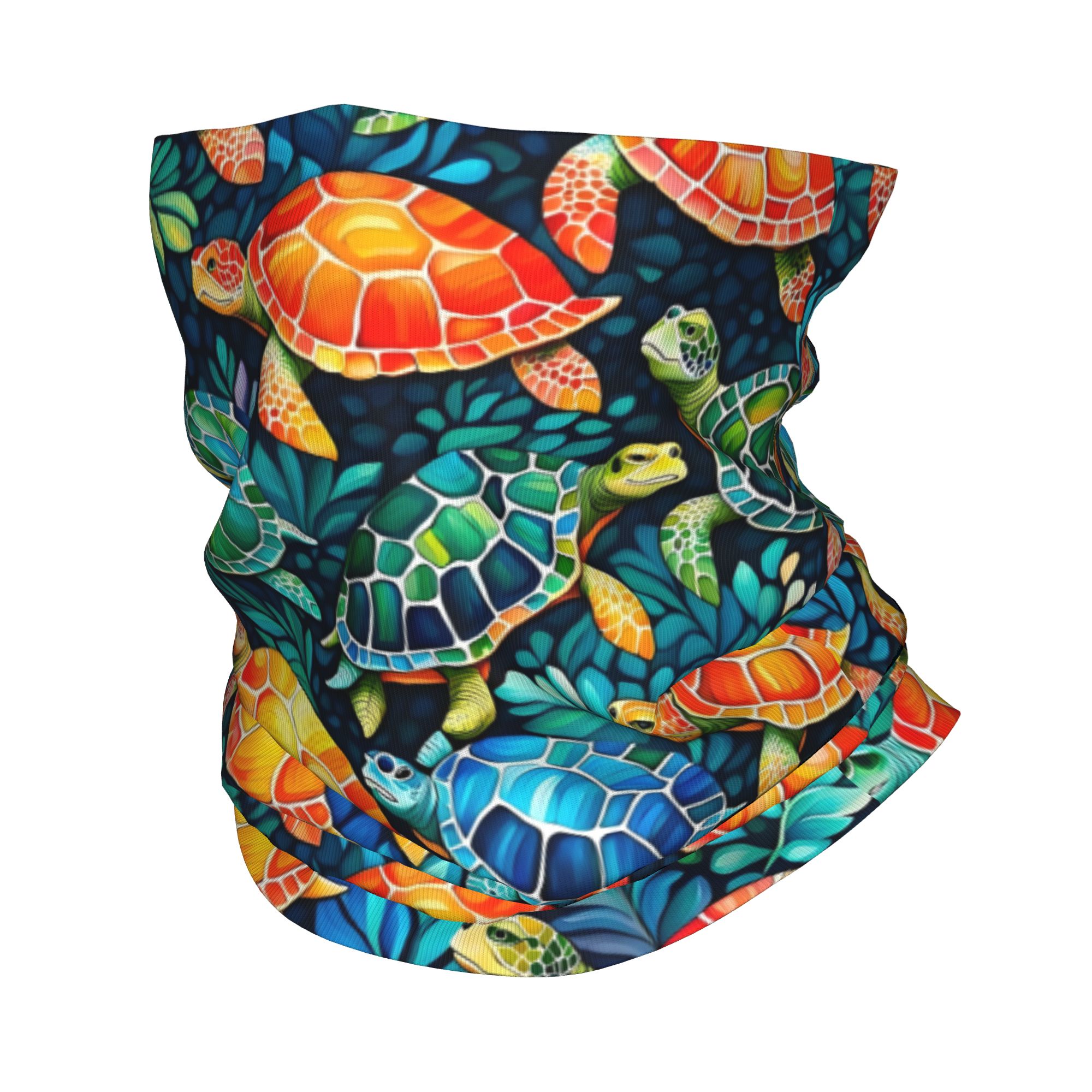 Custom Funny Colorful Sea Turt - Neck Gaiter Fleece avaliação e preço