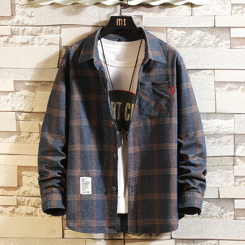 2025 Summer Men's Plaid Shirt  - Flannel Shirt Lined avaliação e preço