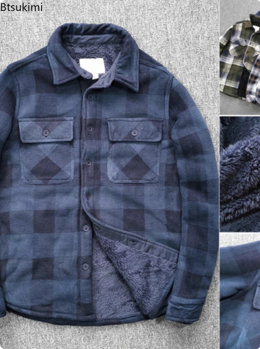 Mens Winter Fleece Linend Warm - Flannel Shirt Lined avaliação e preço