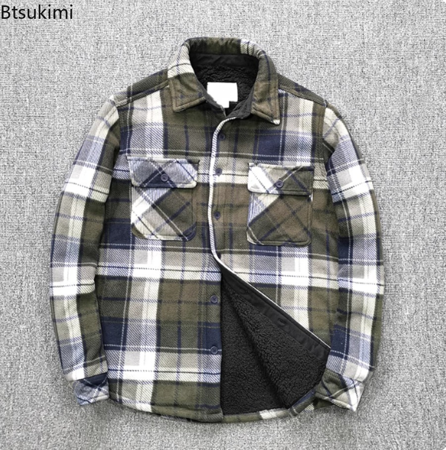 Mens Winter Fleece Linend Warm - Flannel Shirt Lined avaliação e preço