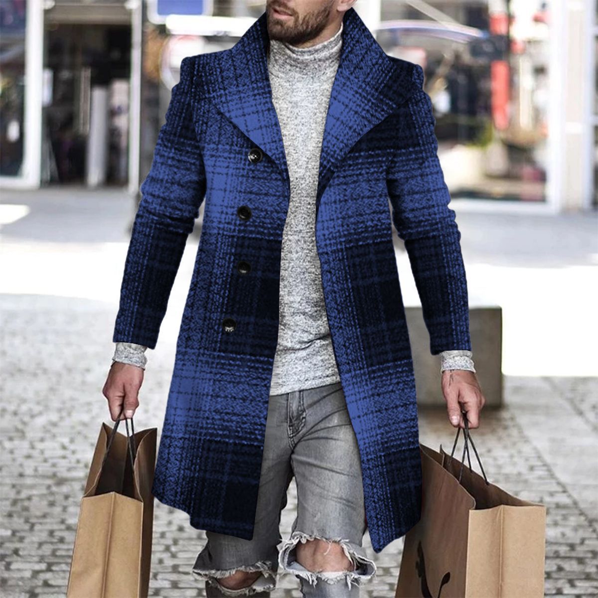 2025 Long Coat Men Mens Wool J - Wool Coat Peacoat avaliação e preço