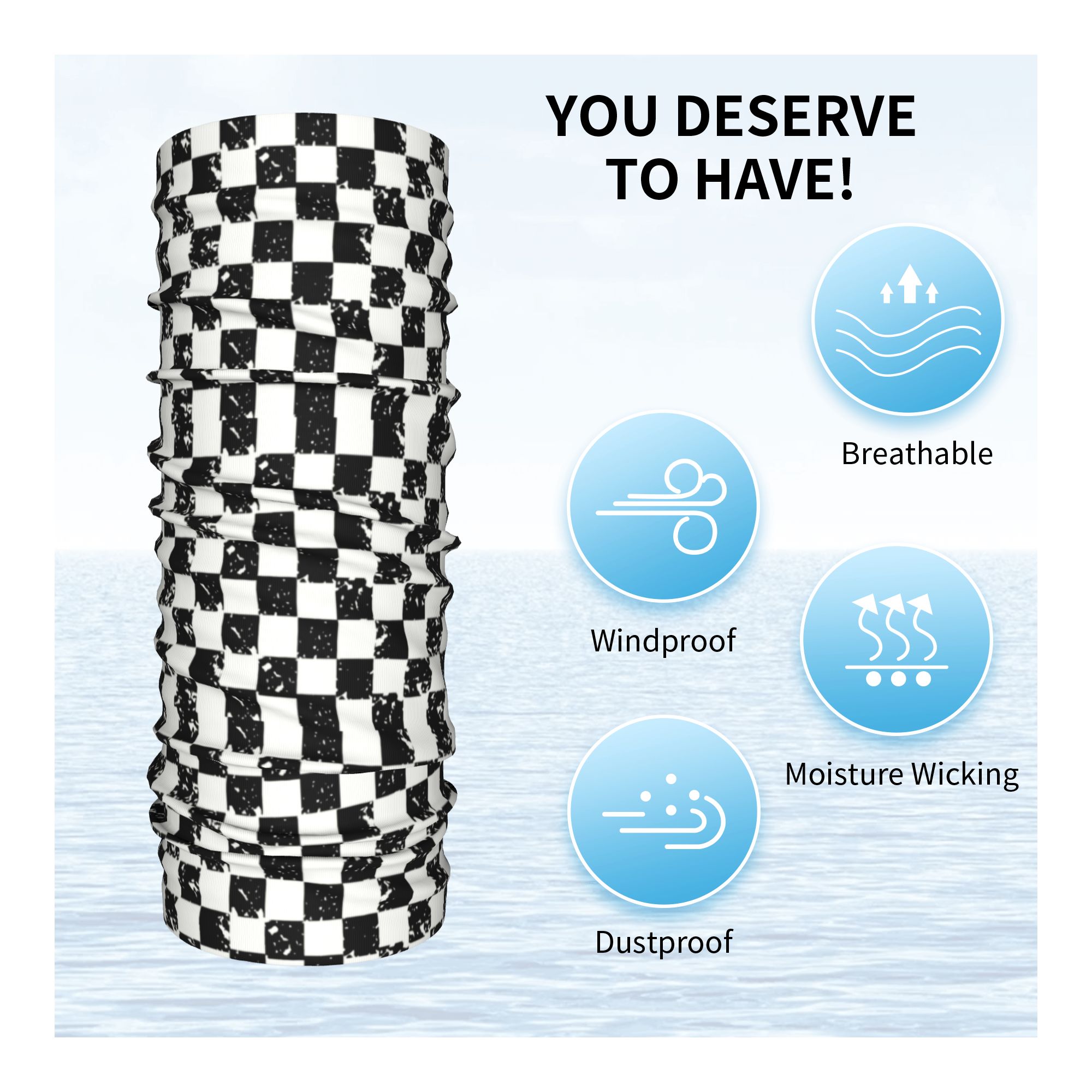 Custom Retro Checkered Flag Wi - Neck Gaiter Fleece avaliação e preço