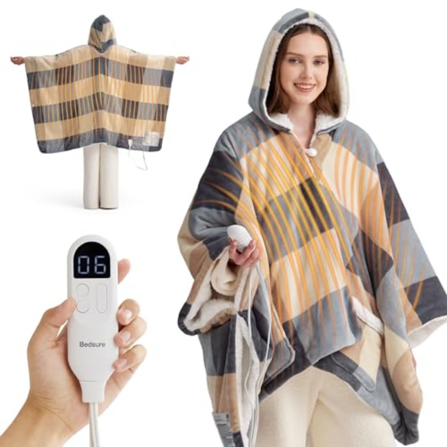 Heated Blanket Wearable Shawl  - Shawl Wrap Winter avaliação e preço